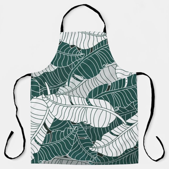 vintage background leaves pattern design illustrat apron (Front)