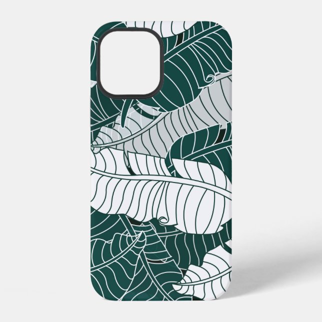 vintage background leaves pattern design illustrat iPhone case (Back)