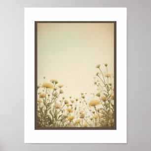 Vintage background little flowers Poster Wall Art