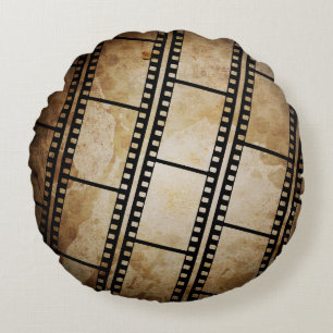 Vintage background with film framefilm, photo, abs round cushion