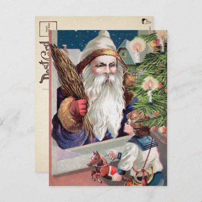 Vintage Bad Santa Christmas Postcard (Front/Back)
