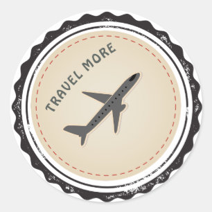Vintage Badge Elegant Travel Sticker travel more