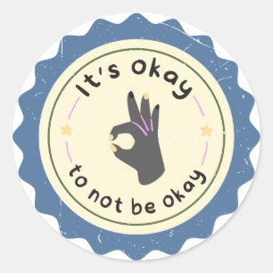 Vintage Badge Simple Mental Health Sticker 