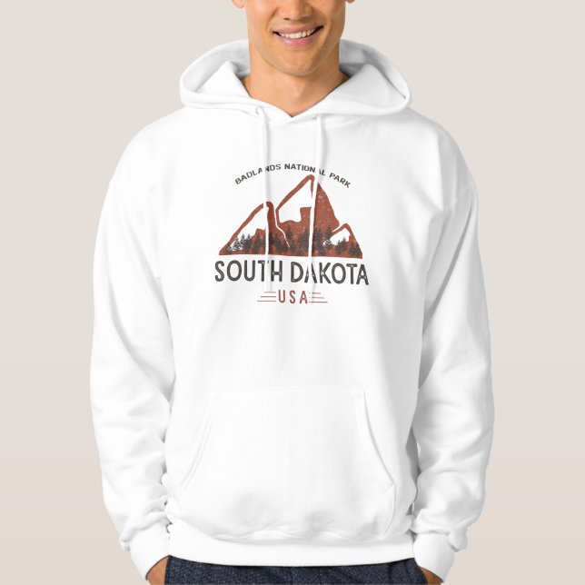 Vintage Badlands National Park South Dakota Hoodie (Front)