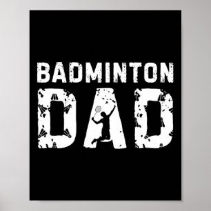 Vintage Badminton Dad Sport Family Father's Day Poster