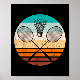Vintage Badminton Player Badminton  Poster