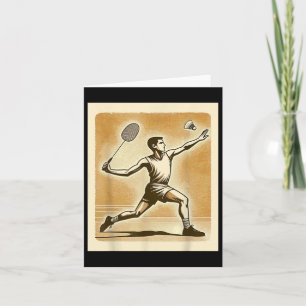 Vintage Badminton Player Shuttle Badmintoner Card