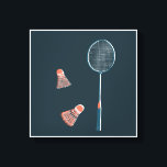 Vintage badminton print - hand drawn for you!<br><div class="desc">Add your own text, change background colour too. Select the print size using the drop down menu above, and you can click the “edit design” button to customise the artwork to fit any size paper. Purchase a simple poster or a fully framed and matted version! Thank you for shopping my...</div>