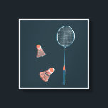 Vintage badminton print - hand drawn for you!<br><div class="desc">Add your own text, change background colour too. Select the print size using the drop down menu above, and you can click the “edit design” button to customise the artwork to fit any size paper. Purchase a simple poster or a fully framed and matted version! Thank you for shopping my...</div>