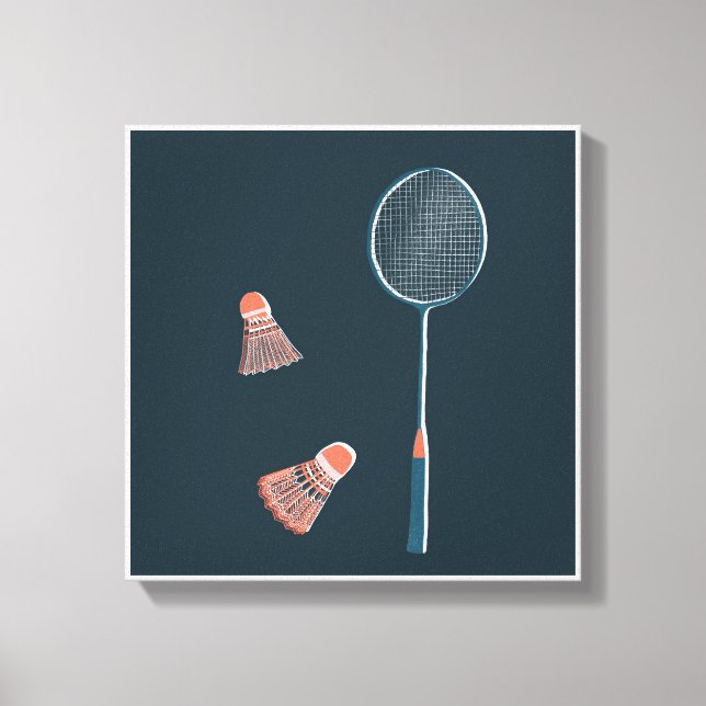 Vintage badminton print - hand drawn for you! (Front)