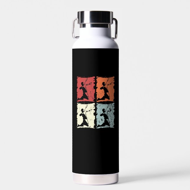 Vintage Badminton Water Bottle (Front)