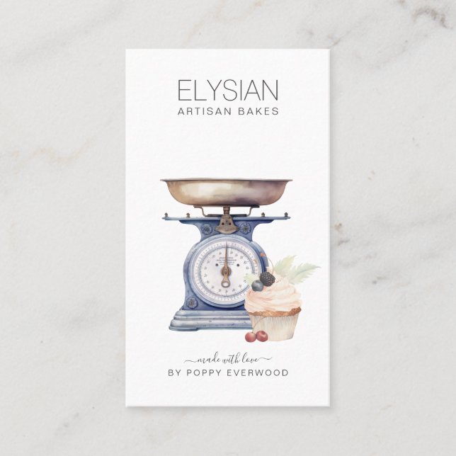 Vintage Baker Bakery Pastry Chef  Business Card (Front)