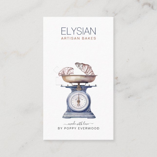 Vintage Baker Bakery Pastry Chef  Business Card (Front)