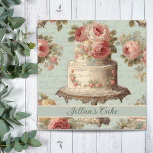 Vintage Baker Pastry Chef Bakery Wedding Cake Square Business Card