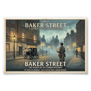 Vintage Baker Street London Travel Poster