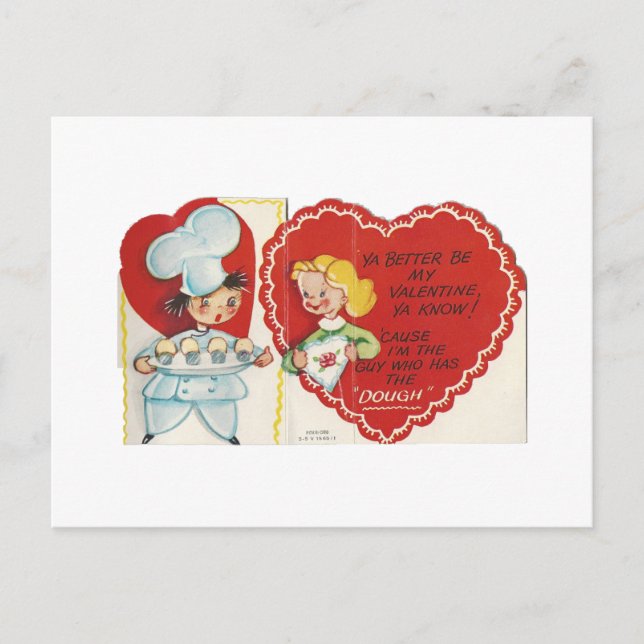 Vintage Baker Valentine Holiday Postcard (Front)
