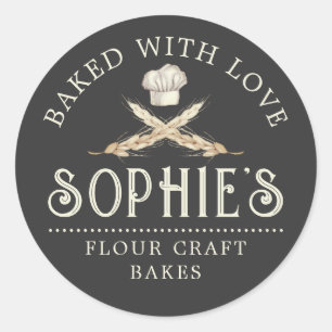 Vintage Baker's Logo Black Product Label Sticker