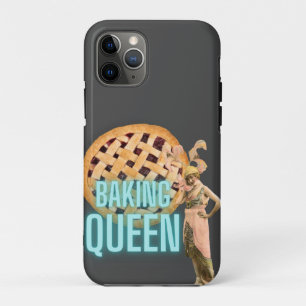Vintage Baking Queen on Grey Case-Mate iPhone Case