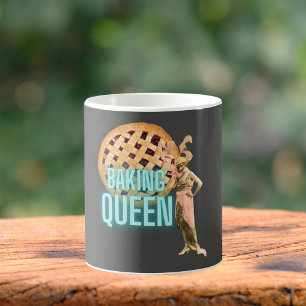 Vintage Baking Queen on Grey  Coffee Mug