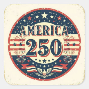 Vintage Bald eagle America 250th artwork  Square Sticker