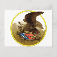Vintage bald eagle and shield