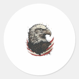 Vintage Bald Eagle Patriotic Engraving Shirt Desig Classic Round Sticker