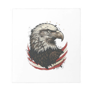 Vintage Bald Eagle Patriotic Engraving Shirt Desig Notepad