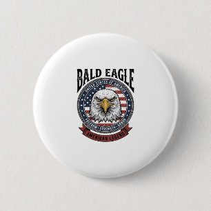 Vintage Bald Eagle Patriotic T-Shirt Design_1 6 Cm Round Badge