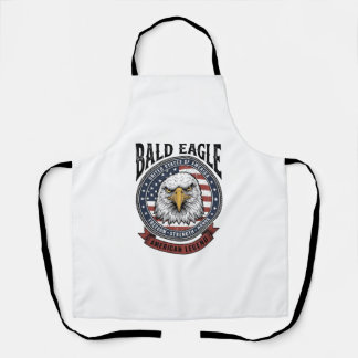 Vintage Bald Eagle Patriotic T-Shirt Design_1 Apron