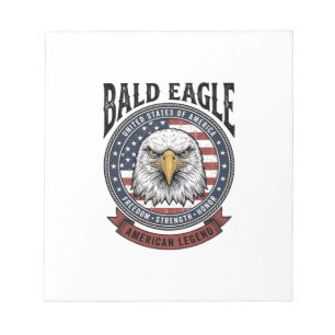 Vintage Bald Eagle Patriotic T-Shirt Design_1 Notepad