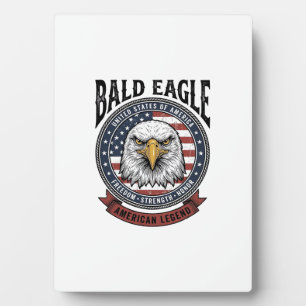 Vintage Bald Eagle Patriotic T-Shirt Design_1 Plaque
