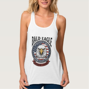 Vintage Bald Eagle Patriotic T-Shirt Design_1 Singlet