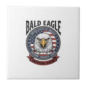 Vintage Bald Eagle Patriotic T-Shirt Design_1 Tile
