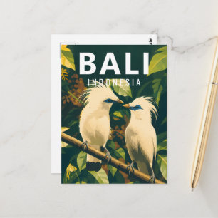 Vintage Bali Postcard – Bali Starling Birds
