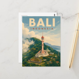 Vintage Bali Postcard - Turyapada Tower