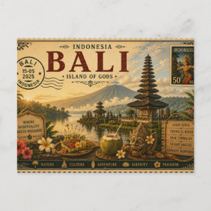 Vintage Bali Vacation Souvenir Postcard