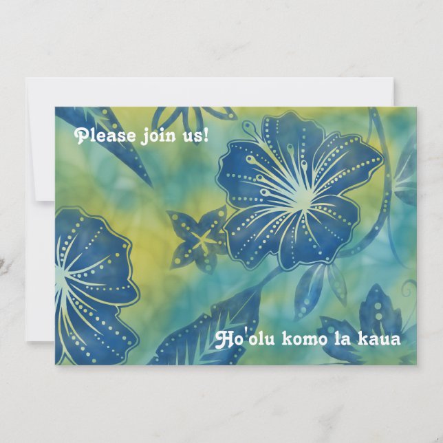 Vintage Balinese Batik Luau Invitations (Front)