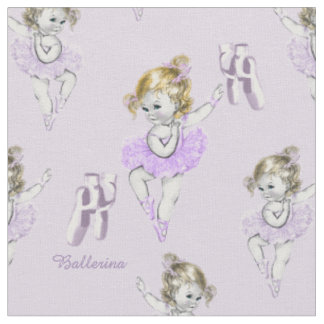 Vintage Ballerina Baby Ballet Slippers Lavender Fabric