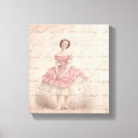 Vintage Ballerina Girl in a Pink Tutu