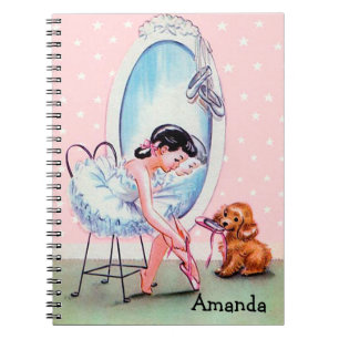Vintage Ballerina Image Notebook
