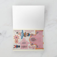 Vintage Ballerina paper doll  art Card