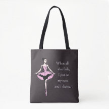 Vintage Ballerina & Tutu Quote Dark Gray