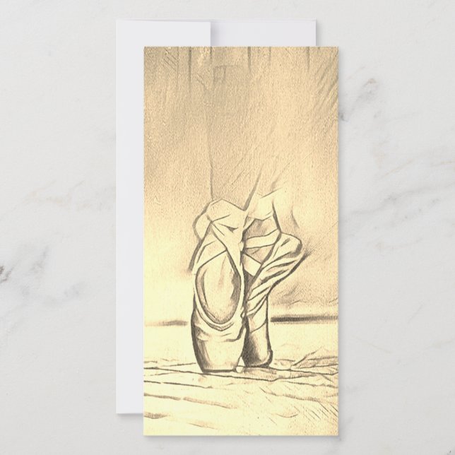 Vintage Ballet Shoes Thank you Teacher Card (Front)