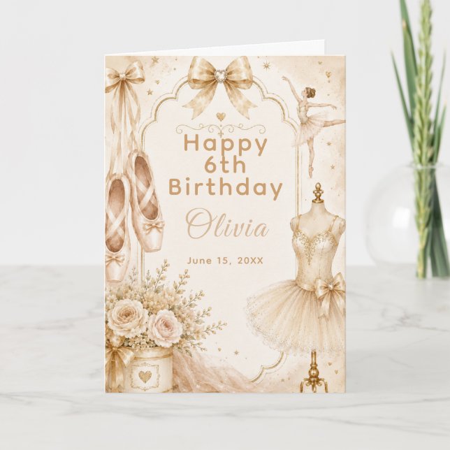 Vintage Ballet Tutu Party Card (Front)