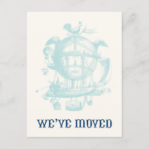 Vintage Balloon Moving Announcement Postcard