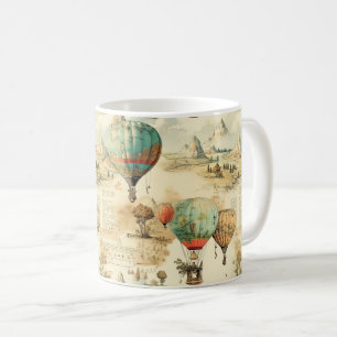Vintage Balloon Wilderness Map Mountain Coffee Mug