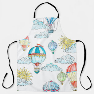 Vintage Balloons: Whimsical Watercolor Seamless. Apron