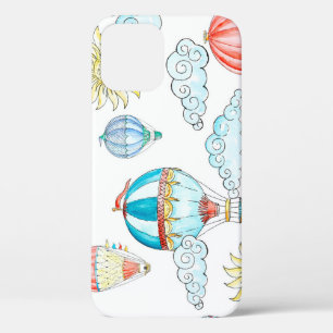 Vintage Balloons: Whimsical Watercolor Seamless. iPhone 12 Case