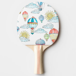 Vintage Balloons: Whimsical Watercolor Seamless. Ping Pong Paddle