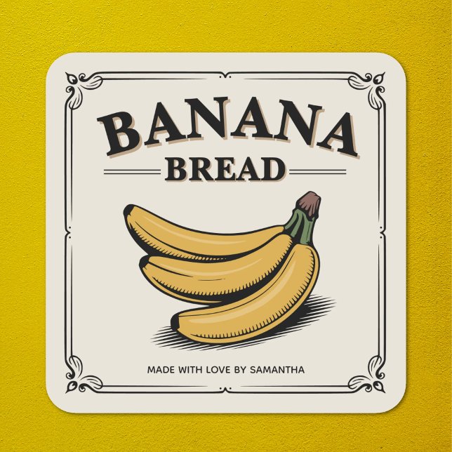 Vintage Banana Bread Label Sticker (Vintage Banana Bread Label Sticker)